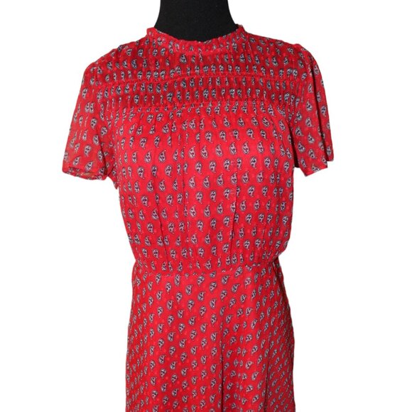 LOFT Dresses & Skirts - LOFT by Ann Taylor Little Red Dress Paisley Print Sheer Lined Size 2 NWT's